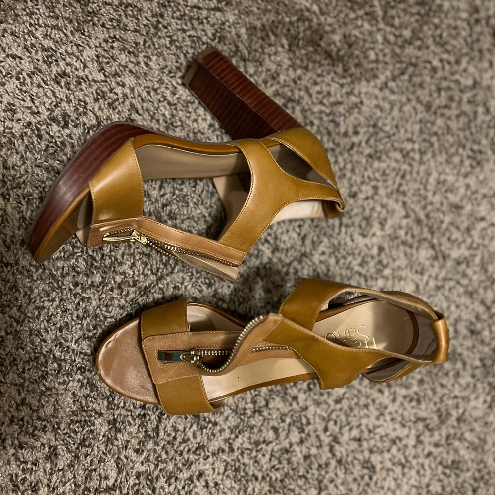 Franco Sarto tan sandal heels